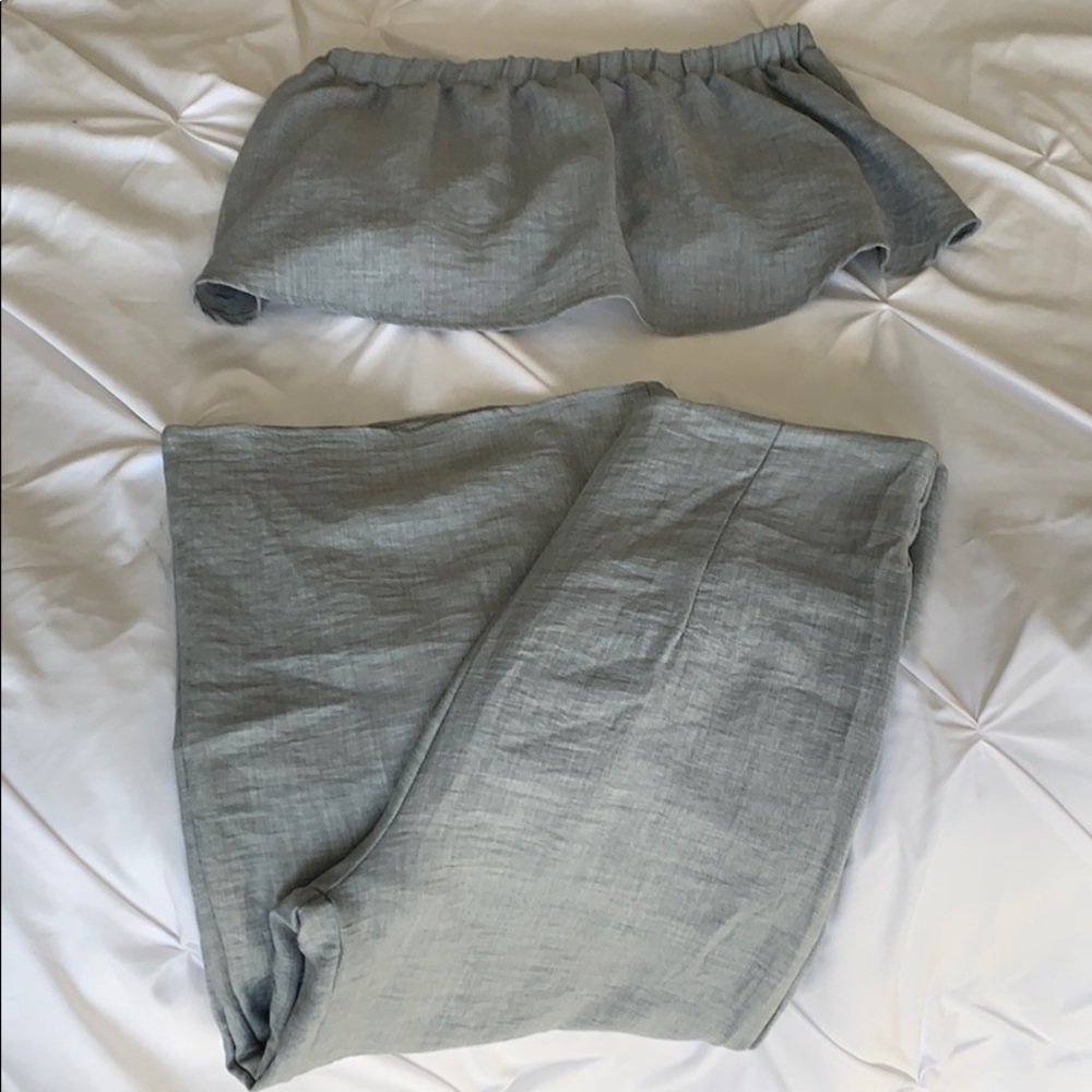 Crop top set with wide leg matching Capris